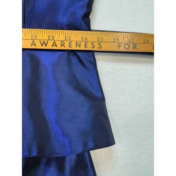Alfred Angelo Peplum Evening Blouse & Skirt Set Size 4 Midnight Royal Blue Belte - Picture 11 of 16